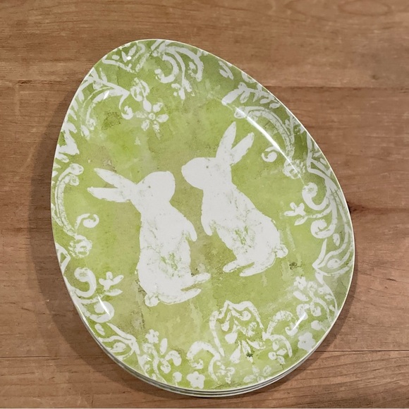 The Prairie Rachel Ashwell set of 4 pastel bunny plates cottagecore Shabby Chic - Picture 2 of 5